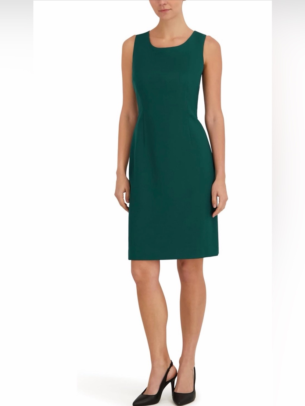 Le Suit Emerald Green Midi Dress with Matching Coat - Picture 3 of 5